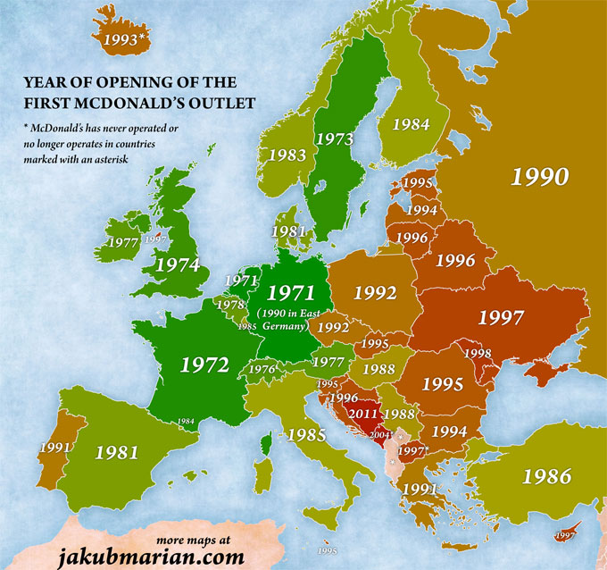 mapa de la franquicia McDonalds