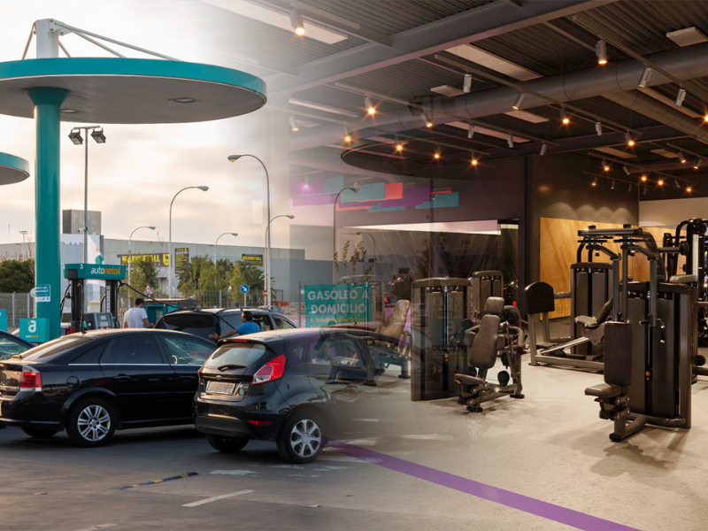 Gimnasio de la franquicia Anytime Fitnes y gasolinera Grupo Moure