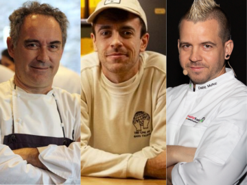 Retrato de tres chefs influyentes en la gastronomía española: Ferran Adrià, Pol González y Dabiz Muñoz